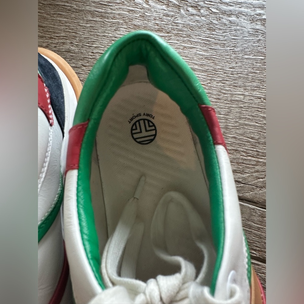 Tory Burch Women’s bubble stripe low top sneakers shoes athletic sport 9.5 - Picture 4 of 8